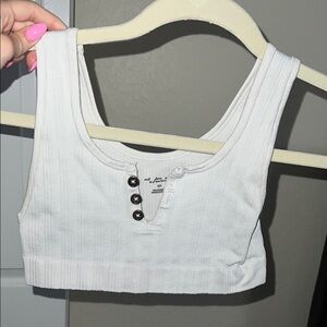 Urban Outfitters Cream Ribbed Top